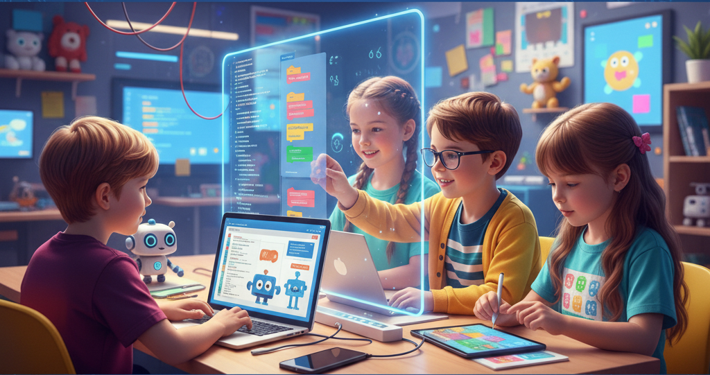 Hero banner: image of kids coding