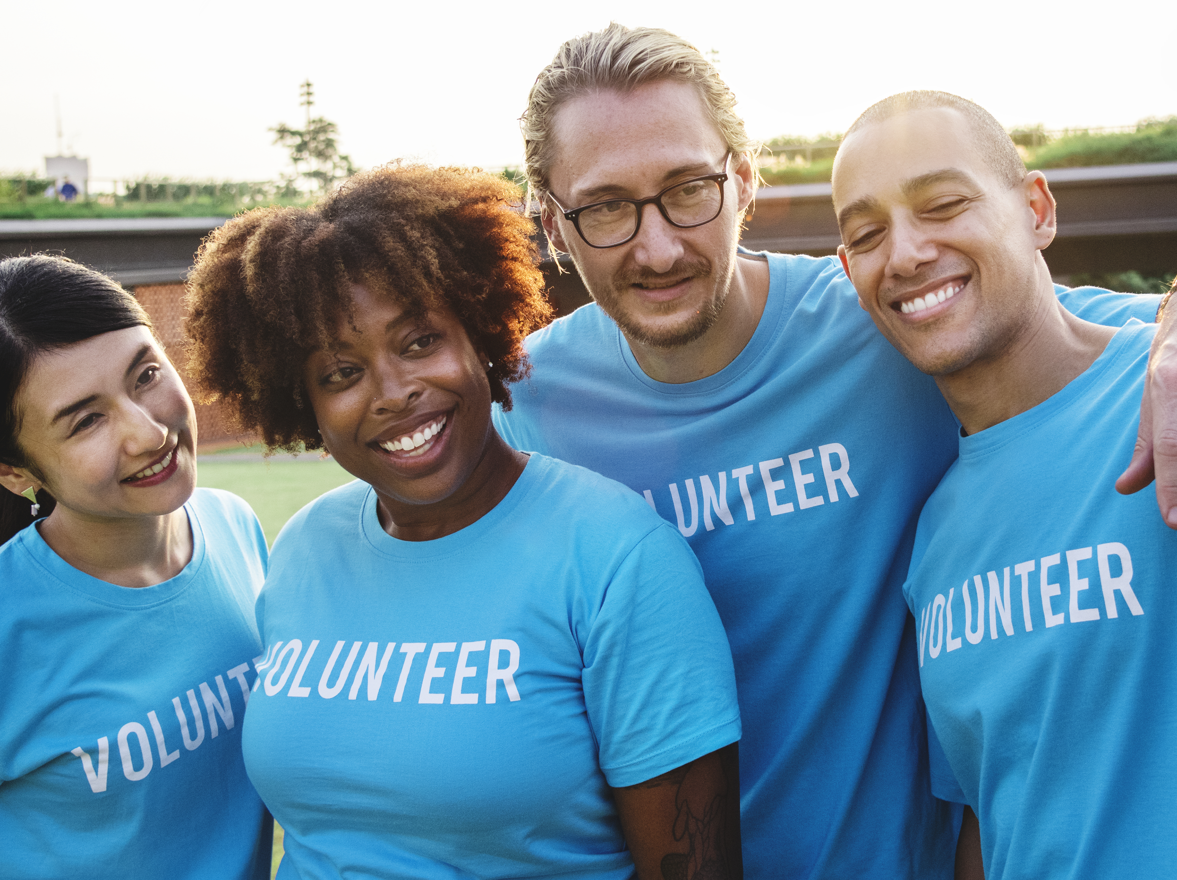 Volunteer helping at an event